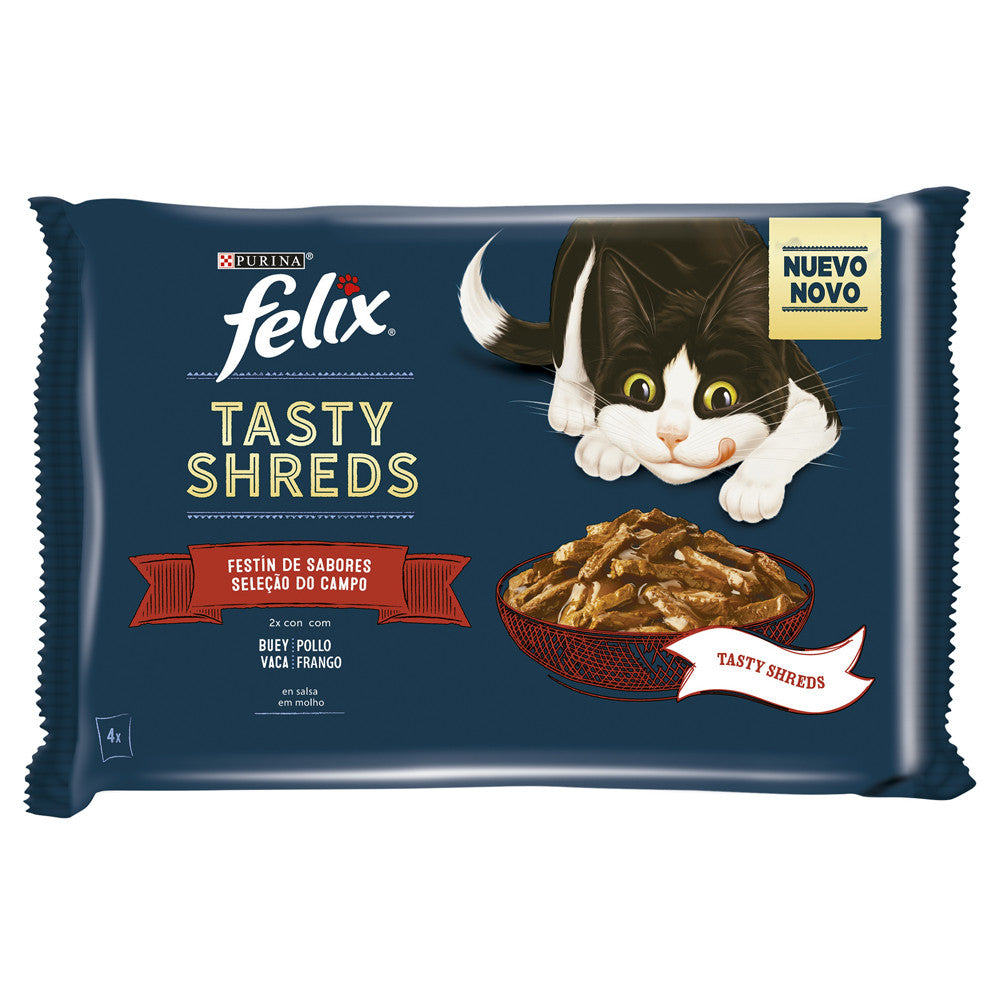 Purina Felix Tasty Shreds Field Selection 4x85gr