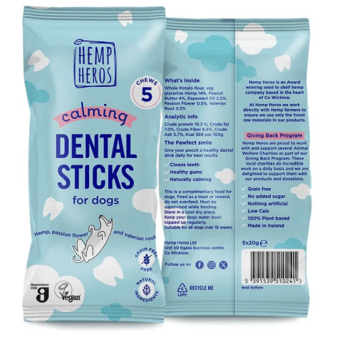 Hemp Heros Calming Dental Sticks 100g / 5 sticks - Markospets
