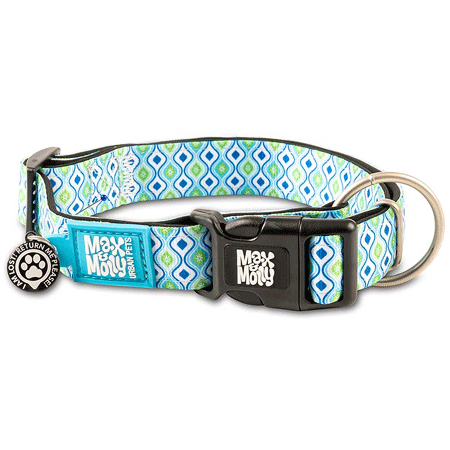Max & Molly Smart I.D Collar Retro Blue L - Markospets