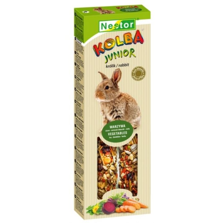 Nestor Kolba Junior Rabbit Sticks with Vegetables, Hay, Dandelion & Herbs 2pcs