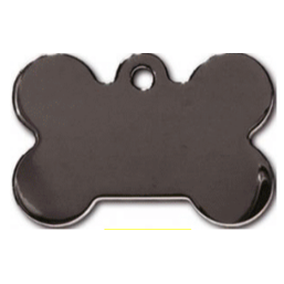 Platinum Shiny Bone Tag 3.8x2.4cm