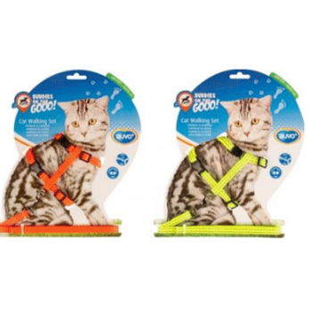 Duvo+ Cat Walking Set Reflective Uni - Leash & Harness 20-35cm/125cm