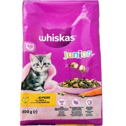 Whiskas Dry Cat Food Junior with Chicken 300gr