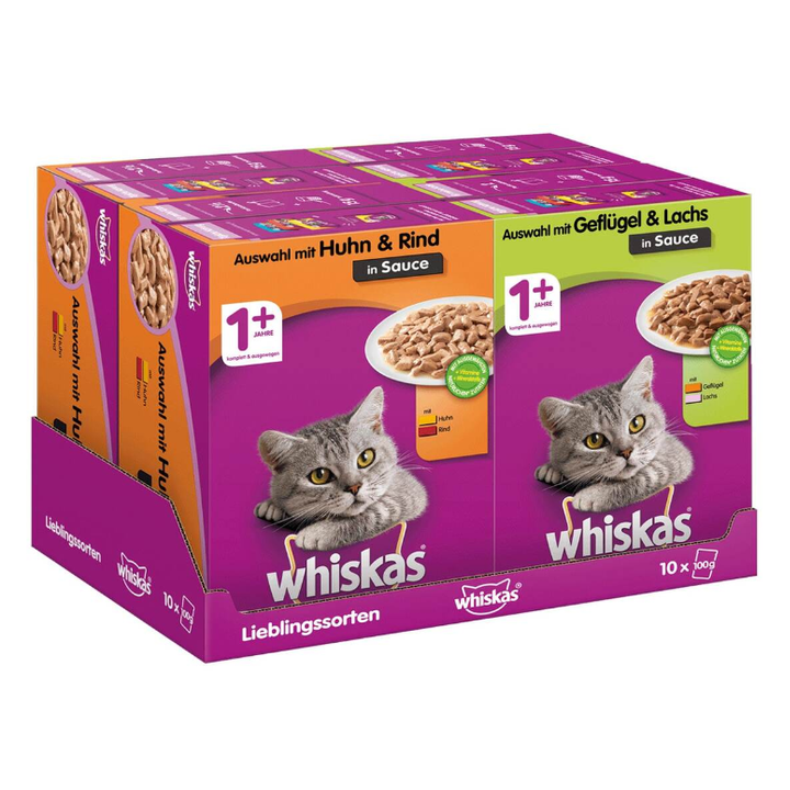 Whiskas Super MultiPack Chicken/Salmon, Beef/Chicken 40x100gr