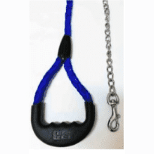 Rope Lead with Rubber Handle/Chain 15mm x120cm
