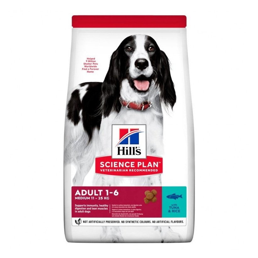 Hills Science Plan Medium Adult1-6 Dog Food With Tuna & Rice 12kg