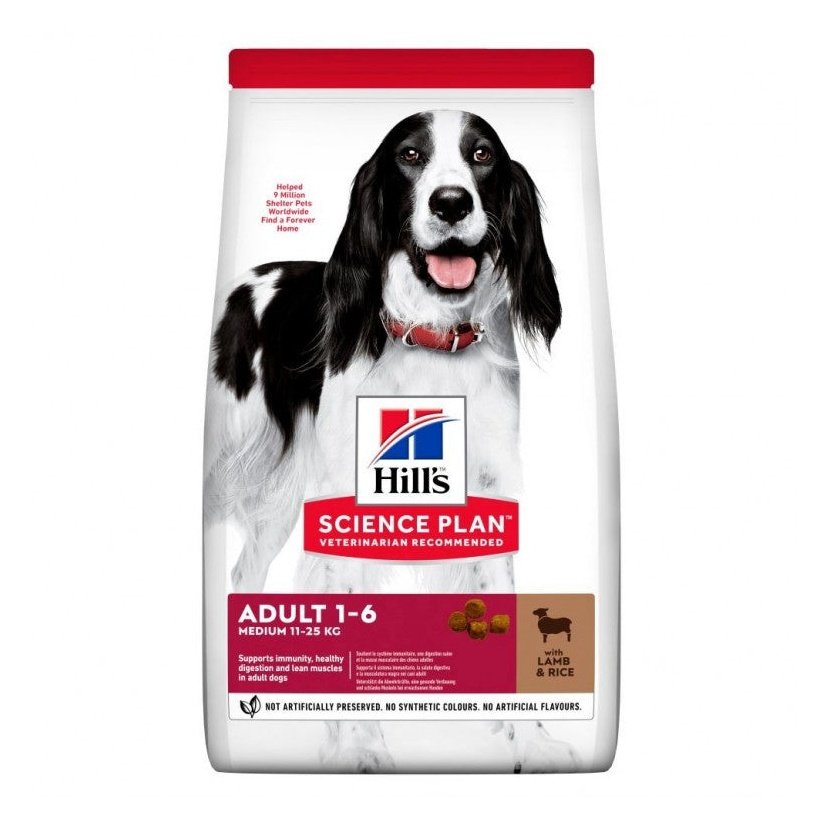 Hills Science Plan Medium Adult1-6 Dog Food With Lamb 800gr