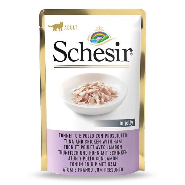 Schesir Wet Cat Food - Tuna and Chicken with Ham 20x85gr