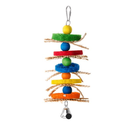 JK Animals Wooden Parrot Toy with Loofah