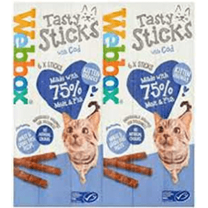 Webbox Tasty Sticks Cod Cat Treats 6x30gr