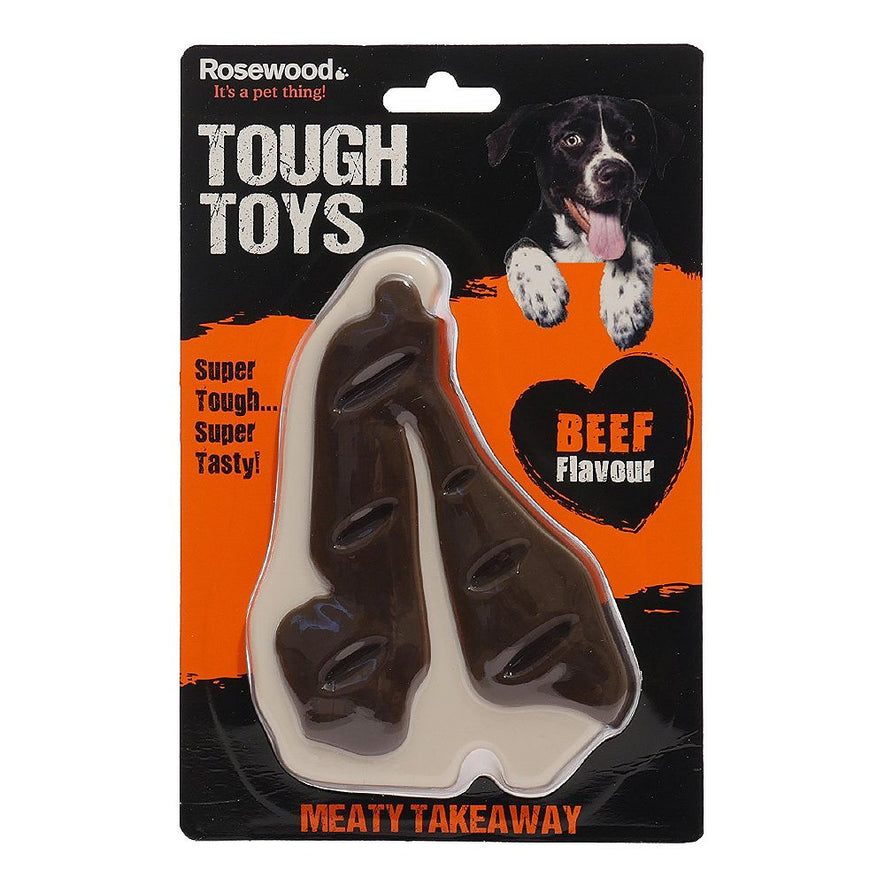 Rosewood Tough Toys Meaty Beef Takeaway Steak Small Dog Toy