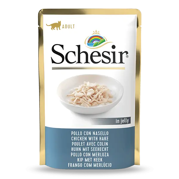Schesir Wet Cat Food - Chicken with Hake, 85g pouch