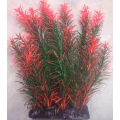 Plastic Green & Orange Plant Spike Leaves Decoration 11.5x6.5x24cm
