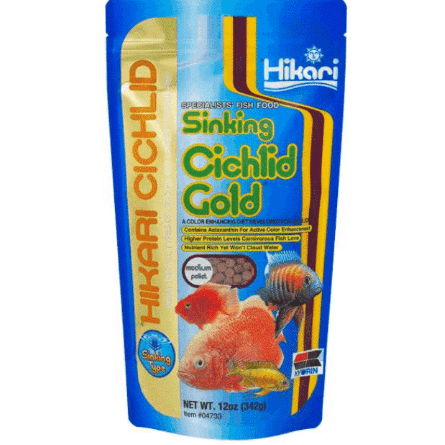 Hikari Cichlid "Sinking Cichlid Gold" Medium Pellet Sinking 5.0-5.5mm 342gr