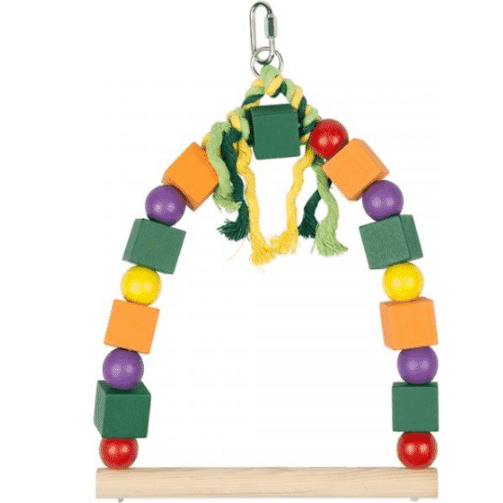 Bird Swing With Rope & Colourful Blocks