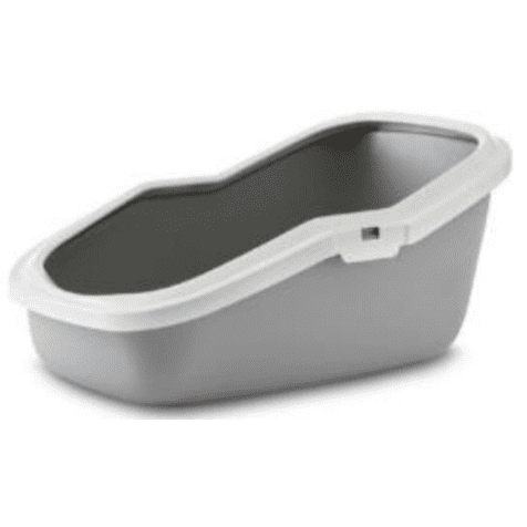 Savic Aseo Cat Litter Box White-Cool Grey 56 x 39 x 27.5 cm