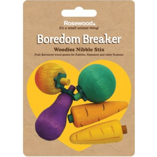 Rosewood Boredom Breaker Woodies 3D Fruit Nibble Stix Chews