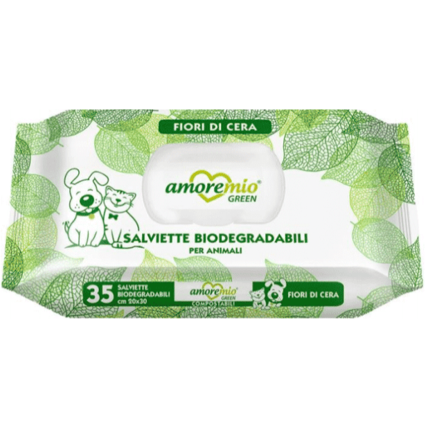 AmoreMio Biodegradable Pet Wipes Fiori Di Cera 35pcs