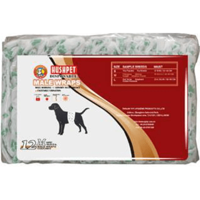 Hush Pet Male Wrap Diaper Medium - 46-60cm 12pcs