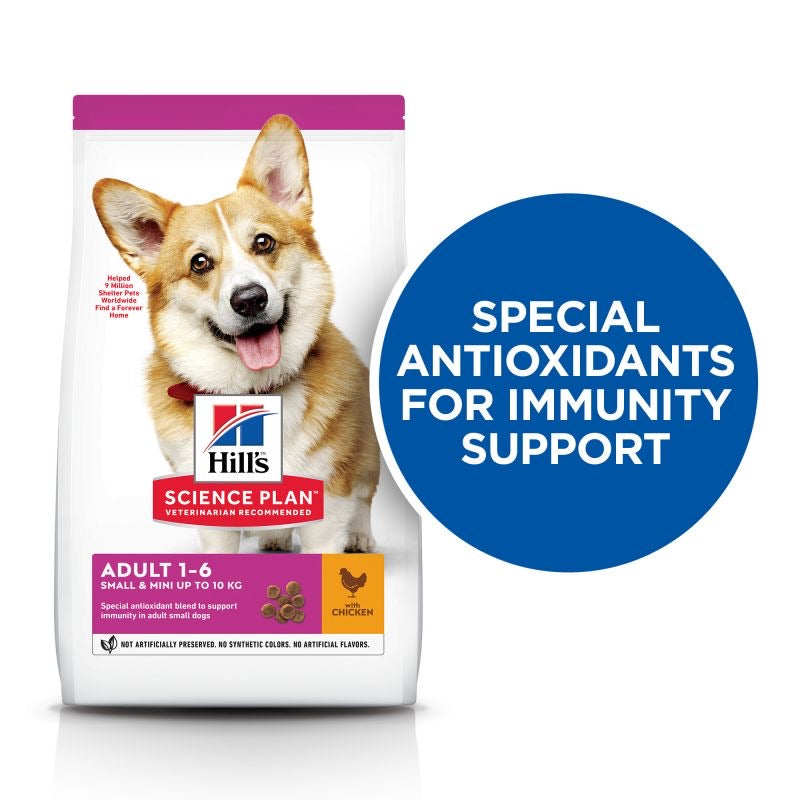 Hill’s Science Plan Small & Mini Adult 1-6 Dog Food with Chicken 1.5kg + 3x85gr Pouches Small & Mini Adult 1-6 Wet Food FREE