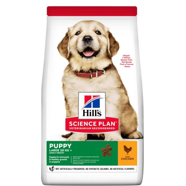 Hill's Science Plan Large Breed Puppy food with Chicken 12+2.5kg Free