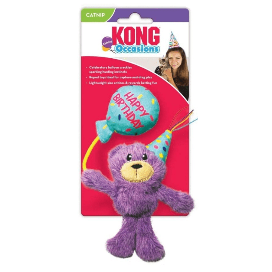 Kong Occasions Birthday Teddy Catnip Toy 9x2x15.5cm
