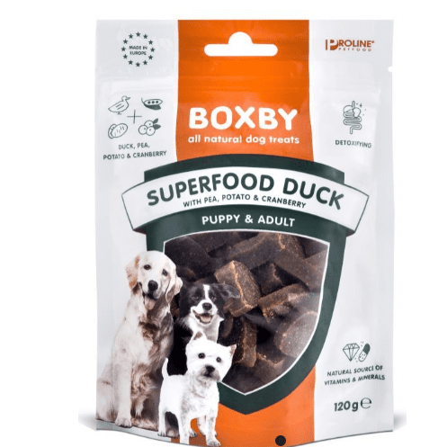 Boxby Superfood Duck with Pea, Potato, and Cranberry Treats 120gr