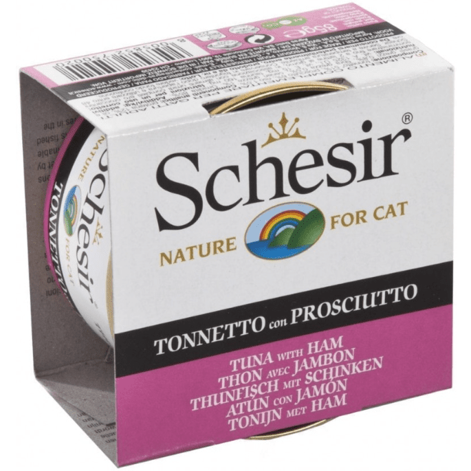 Schesir Cat Wet Food Tuna With Ham in Jelly Tin 85gr