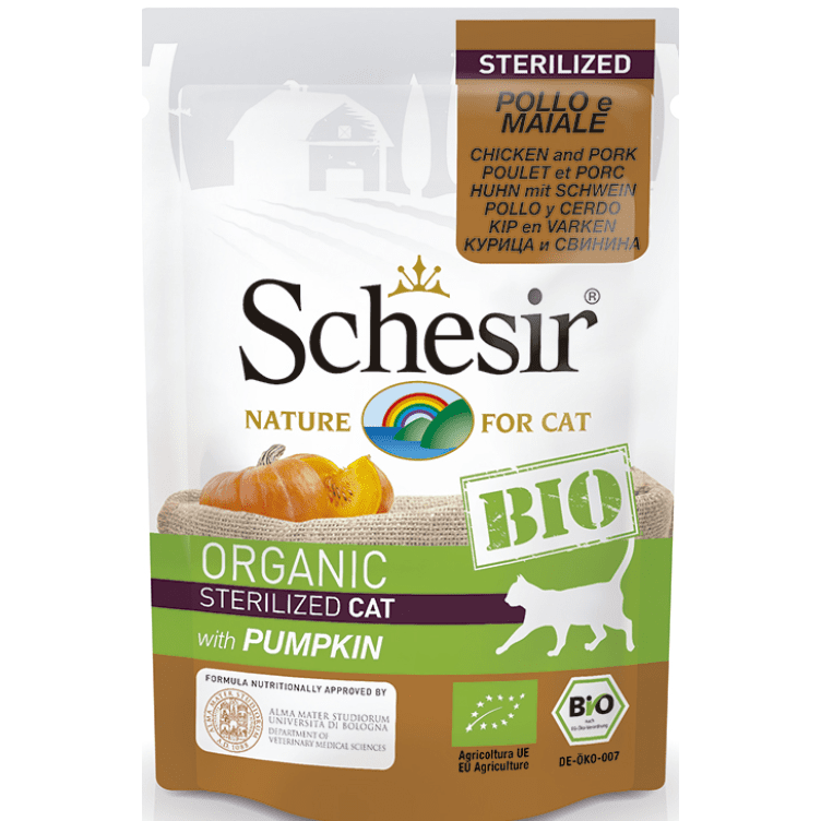 Schesir BIO Pouch Cat Sterilized Chicken&Pork With Pumpkin 16x85gr