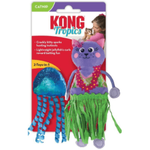 Kong Cat Tropics Hula Cat & Jellyfish with Catnip 14x7.5cm