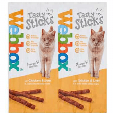 Webbox Cats Delight Chicken and Liver Tasty Sticks Cat Treats 6 x 30gr